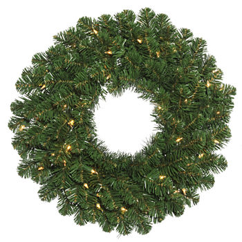 Vickerman 48" Oregon Fir Christmas Wreath with 150Clear Lights"