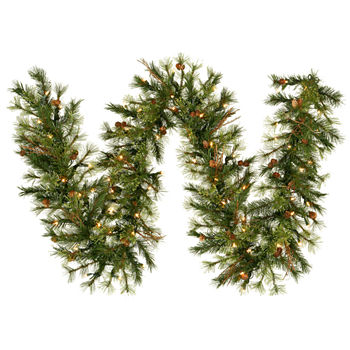 Vickerman 9' Mixed Country Pine Christmas Garlandwith 100 Warm White LED Lights