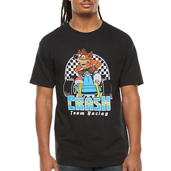 Crash Bandicoot Racing Mens Crew Neck Short Sleeve Regular Fit Graphic T-Shirt