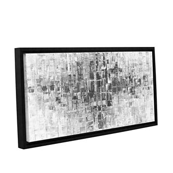 Brushstone Black and White Gallery Wrapped Floater-Framed Canvas Wall Art