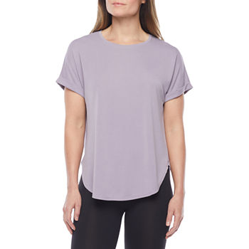Stylus Shirttail Womens Round Neck Short Sleeve T-Shirt