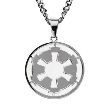 Star Wars® Death Star Symbol Mens Stainless Steel Pendant Necklace
