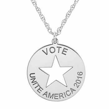 "Vote" "Unite America 2016" Political Logo Star Cut-out Round Pendant Necklace