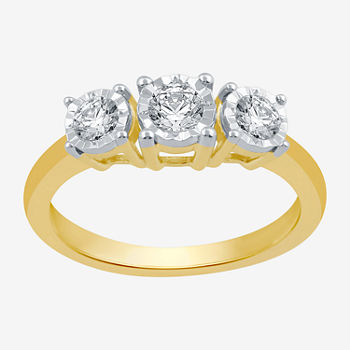 Love Lives Forever Round 1/2 CT. T.W. Diamond 3-Stone Engagement Ring in 10K or 14K Gold