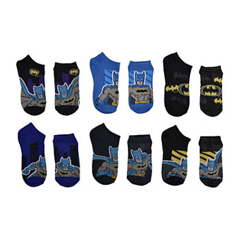 Little & Big Boys 6 Pair Batman Multi-Pack No Show Socks
