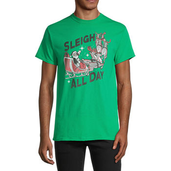 Sleigh All Day Mens Crew Neck Short Sleeve Regular Fit Graphic T-Shirt