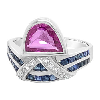LIMITED QUANTITIES! Le Vian Grand Sample Sale™ Ring featuring Bubble Gum Pink Sapphire™ Blueberry Sapphire™ set in 18K Vanilla Gold®