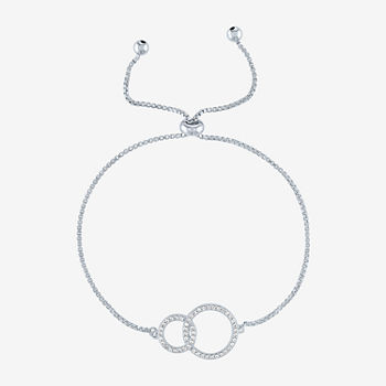 Limited Time Special! 1/2 CT. T.W. Lab Created White Sapphire Sterling Silver Circle Bolo Bracelet