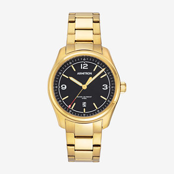 Armitron Mens Gold Tone Stainless Steel Bracelet Watch 20/5488bkgp