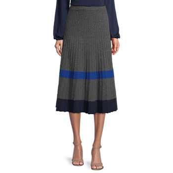 Liz Claiborne Womens Midi Pleated Skirt