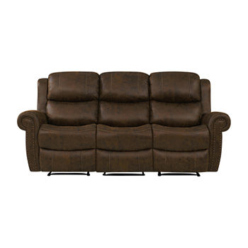 Roku Faux Leather 3 Seat Wall Hugger Recliner Sofa