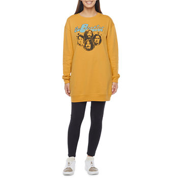 The Beatles Juniors Womens Graphic Sweatshirt Dress
