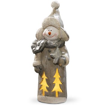 Lighted Woodsy Snowman Décor Piece