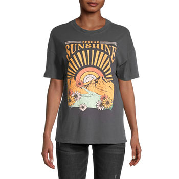 Juniors Spread Sunshine Womens Crew Neck Short Sleeve Graphic T-Shirt
