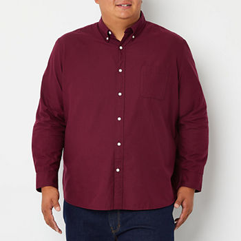 St. John's Bay Big and Tall Mens Classic Fit Long Sleeve Button-Down Performance Oxford Shirt