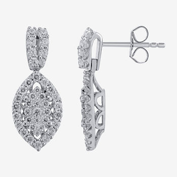 Diamond Blossom 1 CT. T.W. Lab Grown White Diamond 10K White Gold Marquise Drop Earrings
