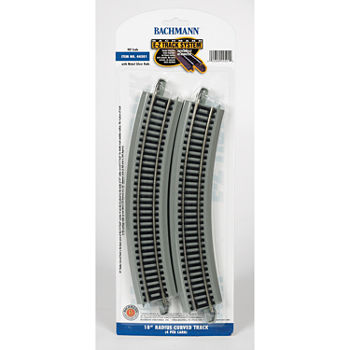 Bachmann Trains Ho Scale 18 Inch Radius Curved Nickel Silver E-Z Track - 4 Pack