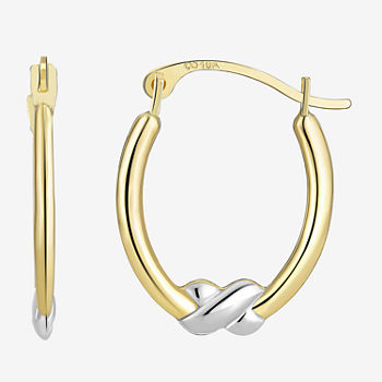 10K Gold 19mm Round Hoop Earrings