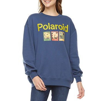 Polariod Juniors Womens Oversized Graphic Sweatshirt
