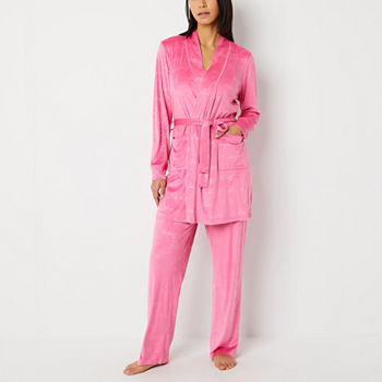 Juicy By Juicy Couture Womens Pajama + Robe Sets 2-pc. Long Sleeve Crew Neck
