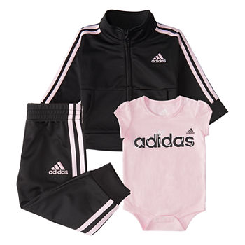 adidas Baby Girls 3-pc. Pant Set