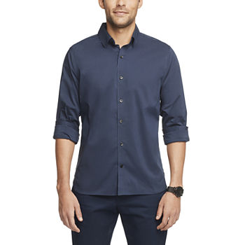 Van Heusen Long Sleeve Essential Stain Shield Mens Slim Fit Long Sleeve Button-Down Shirt