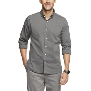 Van Heusen Essential Stain Shield Mens Slim Fit Long Sleeve Button-Down Shirt