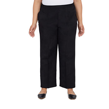 Alfred Dunner-Plus Short Madagascar Womens Straight Pull-On Pants