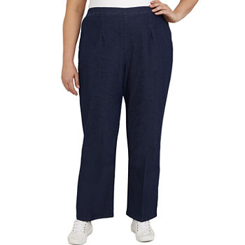 Alfred Dunner-Plus Lake Placid Womens Straight Pull-On Pants