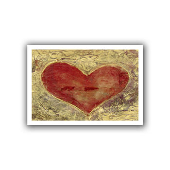Brushstone Red Heart Of Gold Canvas Wall Art
