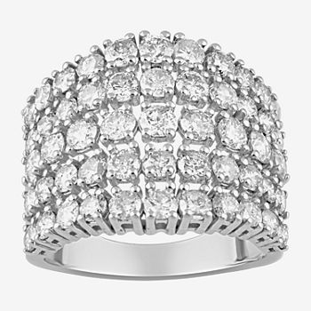 Womens 3 CT. T.W. Genuine Diamond 10K White Gold Cocktail Ring