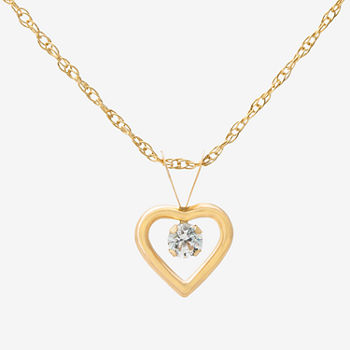 Girls 14K Gold & Cubic Zirconia Heart Pendant Necklace
