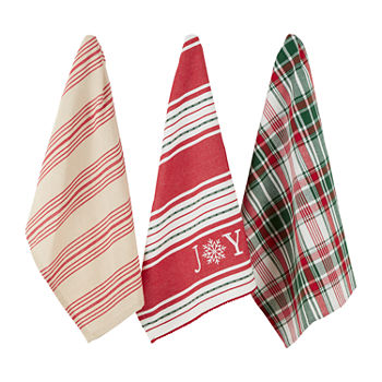 Design Imports Joy Snowflak 3-pc. Dish Cloths