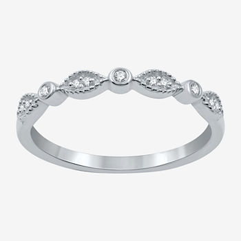 Limited Time Special! Diamond Accent Genuine White Diamond Accent Sterling Silver Band