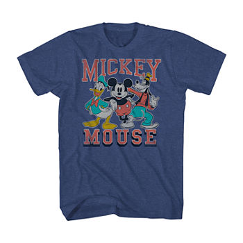 Big and Tall Mens Crew Neck Short Sleeve Regular Fit Mickey and Friends Graphic T-Shirt