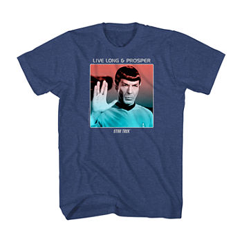 Big and Tall Mens Crew Neck Short Sleeve Regular Fit Star Trek Graphic T-Shirt