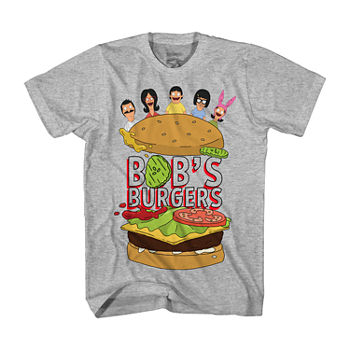 Big and Tall Mens Crew Neck Short Sleeve Regular Fit Bobs Burgers Graphic T-Shirt
