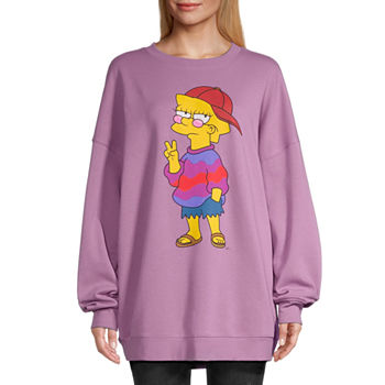 Juniors Cool Lisa Womens Round Neck Long Sleeve The Simpsons Sweatshirt