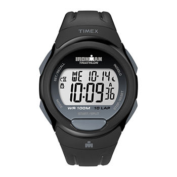 Timex® Mens Black Resin Strap 10-Lap Watch T5K6089J