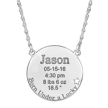 Personalized "Born Under a Lucky Star" Birth Necklace