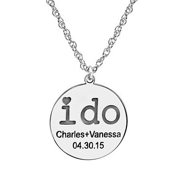 Personalized "I Do" Couples Pendant Necklace