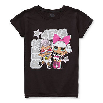 Little & Big Girls Crew Neck Lol Short Sleeve Graphic T-Shirt
