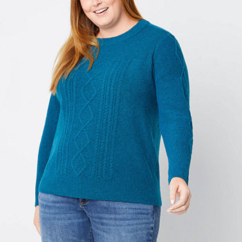 St. John's Bay Tall Womens Long Sleeve Pullover Sweater