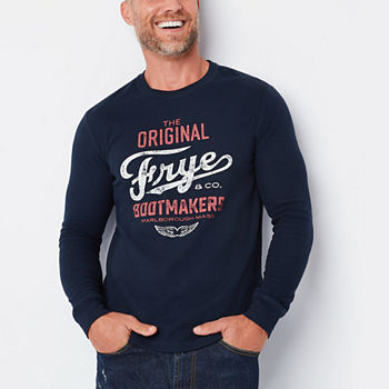 Frye and Co. Mens Crew Neck Long Sleeve Regular Fit Graphic T-Shirt