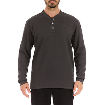 Smiths Workwear Mens Long Sleeve Regular Fit Henley Shirt