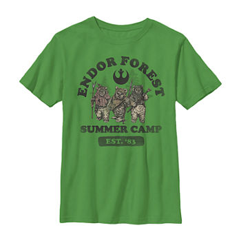 Little & Big Boys Endor Forest Star Wars Crew Neck Short Sleeve Graphic T-Shirt