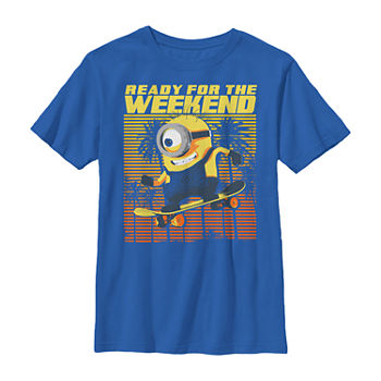 Little & Big Boys Crew Neck Minions Short Sleeve Graphic T-Shirt