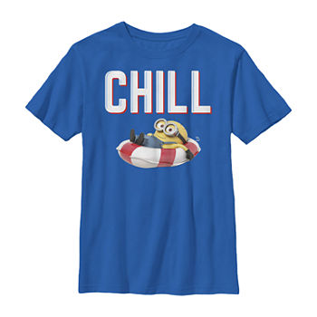 Little & Big Boys Chill Minion Crew Neck Short Sleeve Graphic T-Shirt