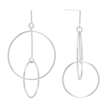 Silver Reflections Pure Silver Over Brass Drop Earrings