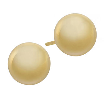 Silver Reflections 14K Gold Over Brass 11.5mm Stud Earrings